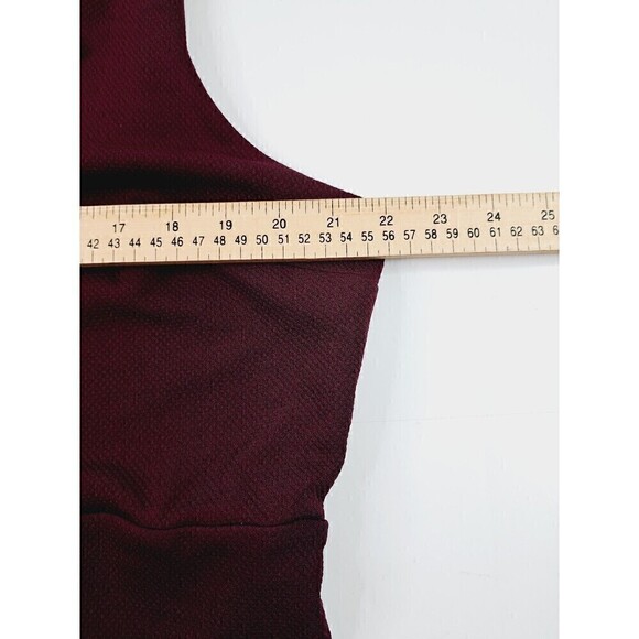 TORRID Dress SZ 2 (18 20) Lace Up Back Bodycon Burgundy Knee Length Sleeveless - Picture 3 of 6
